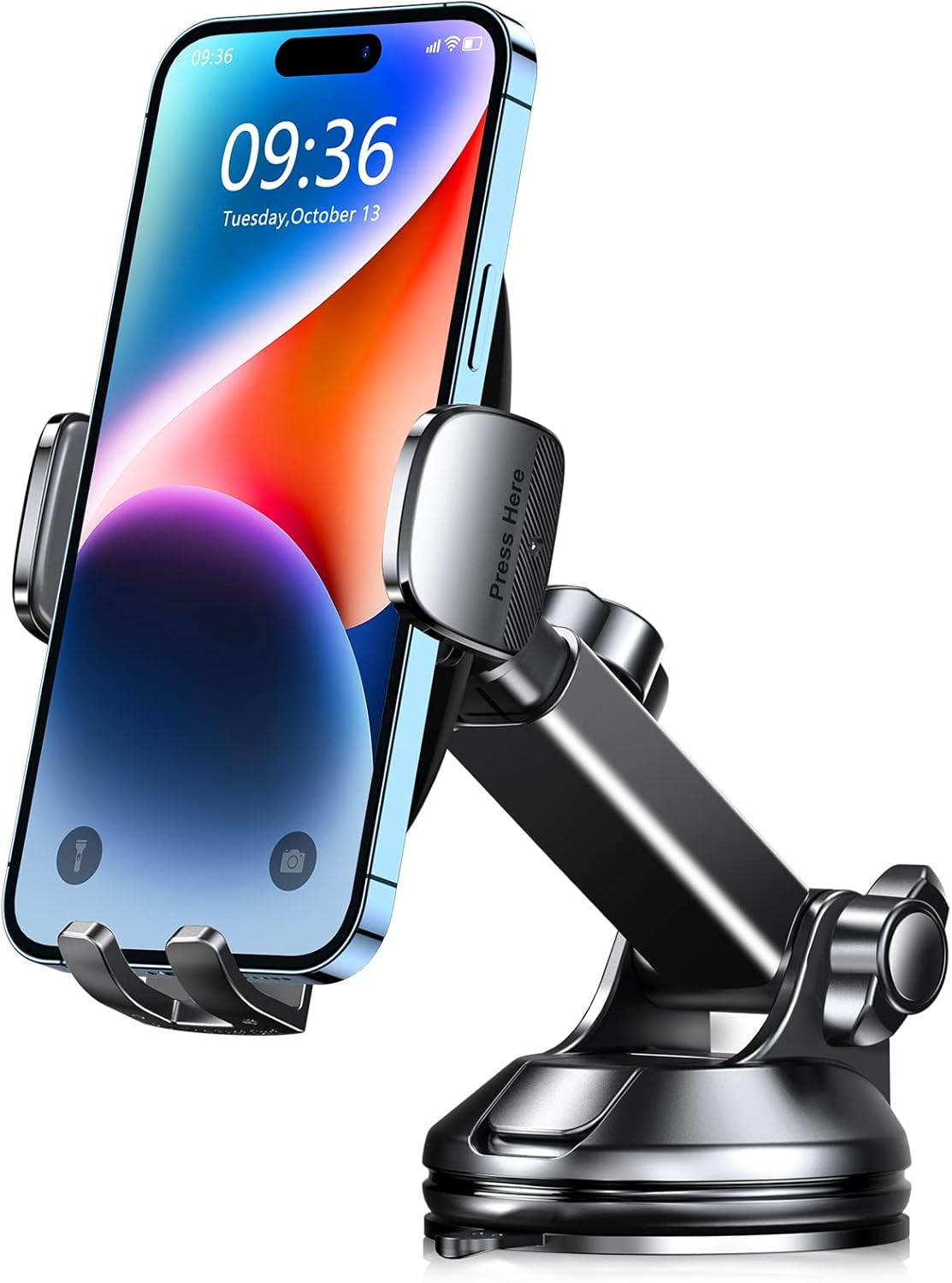 CIRYCASE Car Phone Holder, [Ultra Powerful Suction] Universal Dashboard Phone Holder for Car Kits, Hands-free & Case Friendly, Single Hand Operation GPS Vehicle Mount for Windshield, for 4-7” Phones