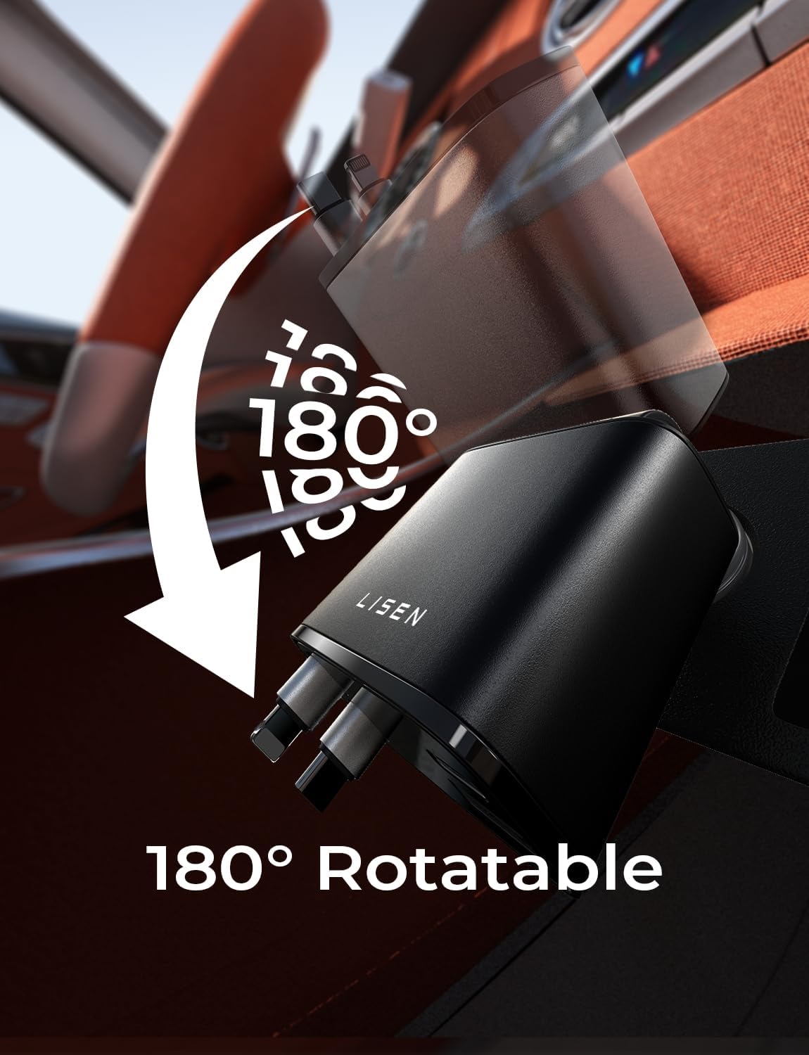 Birthday for Women Men Drivers - LISEN 4 in 1 Car Charger | 84W Retractable 12V USB C Adapter Socket Cigarette Lighter Charger Car Accessories Gadgets for iPhone 17 15 13 Samsung iPad