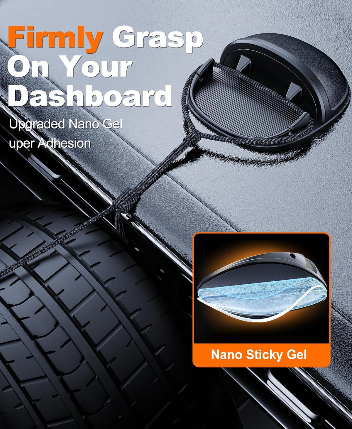 Beeasy Car Phone Holder Dashboard, Anti-Slip Silicone Phone Holder for Cars Universal, Dash Phone Mount for iPhone 17/16/15/14/13/12 Pro Max Samsung S26 S25 S24 S23 Ultra, Smartphones, GPS Devices